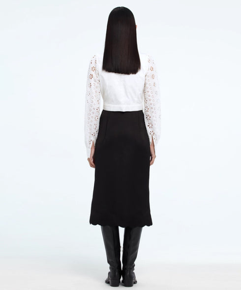 Cut Out Lace Sleeve Blouse